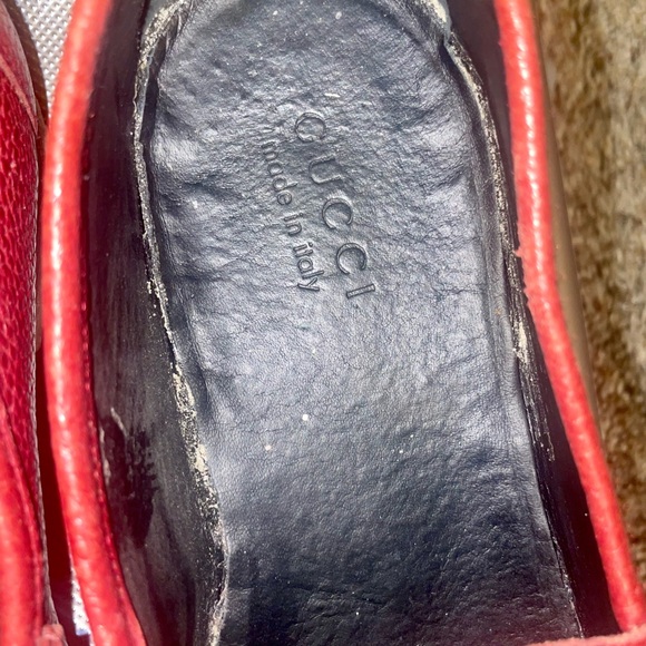 Gucci loafer horsebit size 9 red vibram gum sole clean 10!10 send offer - Picture 7 of 13